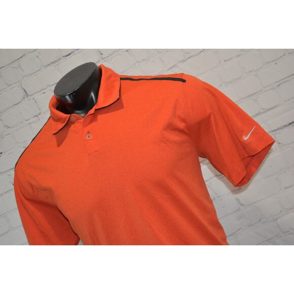 Nike Golf Polo Shirt Mens Size Large Tour Performance Dri-Fit Polyester Orange - Picture 1 of 6